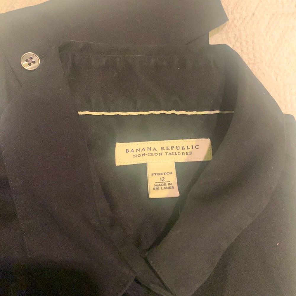 Black long sleeve button down.